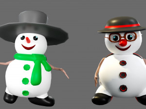Cartoon characters-2 snowmen 3D Модель
