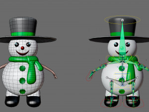 Cartoon characters-2 snowmen 3D Модель