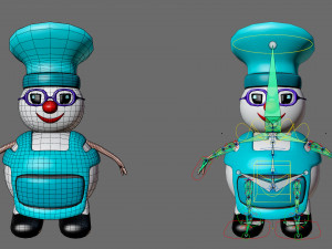 Cartoon characters-2 snowmen 3D Модель