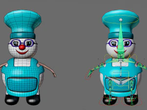 Cartoon characters-2 snowmen 3D Model