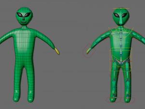 Cartoon characters-3 aliens 3D Модель