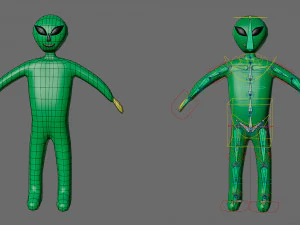 Cartoon characters-3 aliens 3D Model