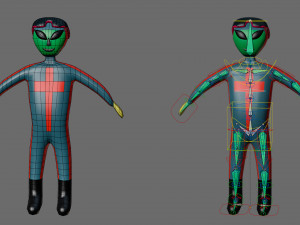 Cartoon characters-3 aliens 3D Модель