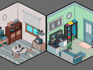 Low poly interior 3 3D Model