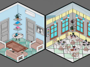 Low poly interior 3 3D Model
