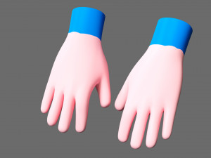 Cartoon hands 3D Model