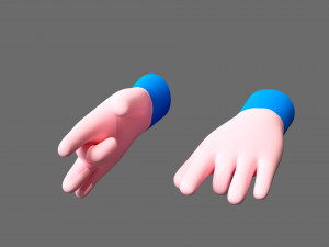 Cartoon hands 3D Model