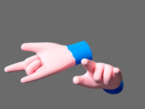 Cartoon hands 3D Model
