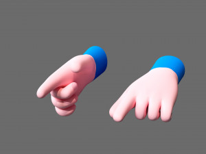 Cartoon hands 3D Model
