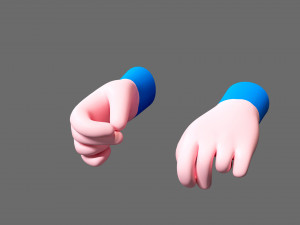 Cartoon hands 3D Model
