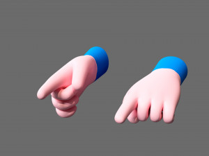 Cartoon hands 3D Model