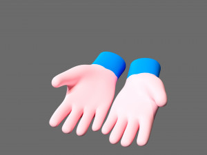 Cartoon hands 3D Model