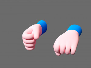 Cartoon hands 3D Model