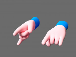 Cartoon hands 3D Model