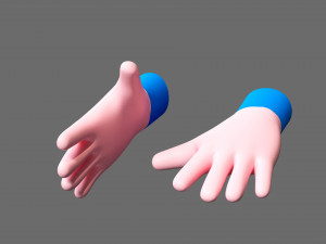Cartoon hands 3D Model