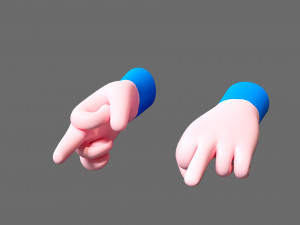 Cartoon hands 3D Model