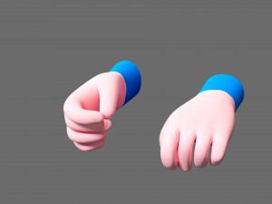 Cartoon hands 3D Model