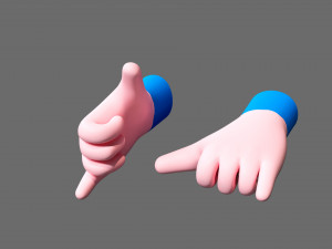Cartoon hands 3D Model