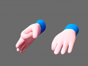Cartoon hands 3D Model