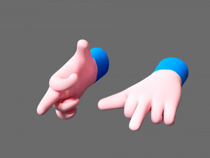 Cartoon hands 3D Model