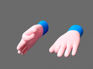 Cartoon hands 3D Model