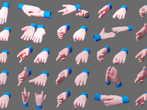 Cartoon hands 3D Model