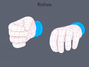 Cartoon hands 3D Model