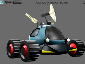 Low poly moon rover 3D Model