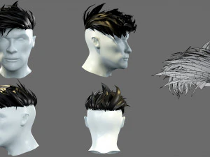 Cartoon hairstyles 3D Model