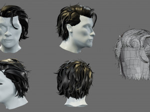 Cartoon hairstyles Modèle 3D
