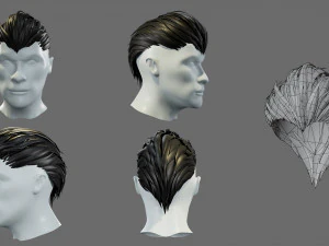Cartoon hairstyles 3D Model