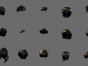 Cartoon hairstyles Modèle 3D