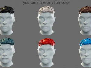 Cartoon hairstyles 3D Model