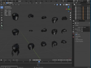 Cartoon hairstyles Modèle 3D