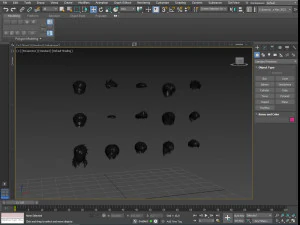 Cartoon hairstyles 3D Model
