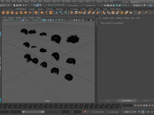 Cartoon hairstyles 3D Model