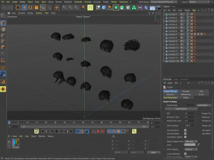 Cartoon hairstyles 3D Model
