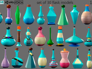 Cartoon flasks 3D 模型