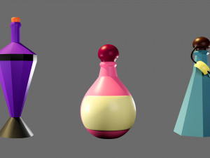 Cartoon flasks 3D Model