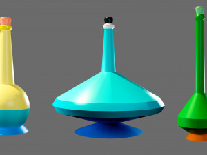 Cartoon flasks 3D Model