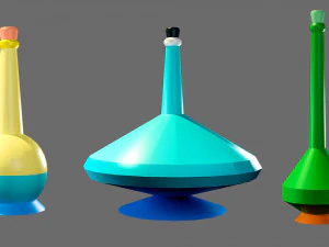 Cartoon flasks 3D Model