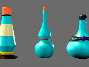 Cartoon flasks 3D Model