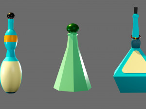 Cartoon flasks 3D Model