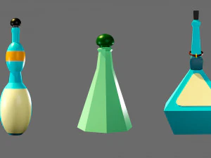 Cartoon flasks 3D Model
