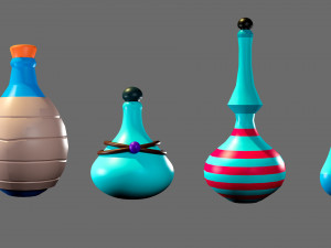 Cartoon flasks 3D Model