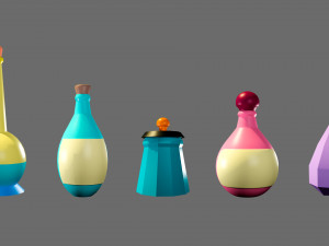 Cartoon flasks 3D Model