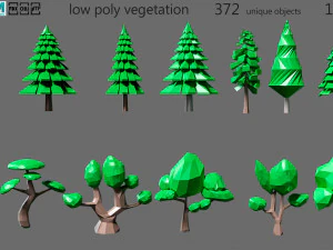 Vegetação de desenho animado 2 Modelo 3D