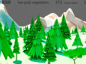 Cartoon vegetation 2 3D Model