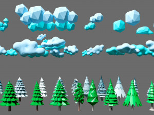 Cartoon vegetation 2 Modelo 3D