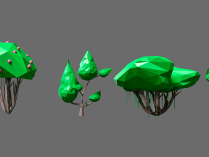 Cartoon vegetation 2 Modelo 3D